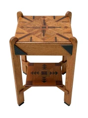 Art Deco Amsterdamse School Two-Tier Side Table with Marquetry 1920s